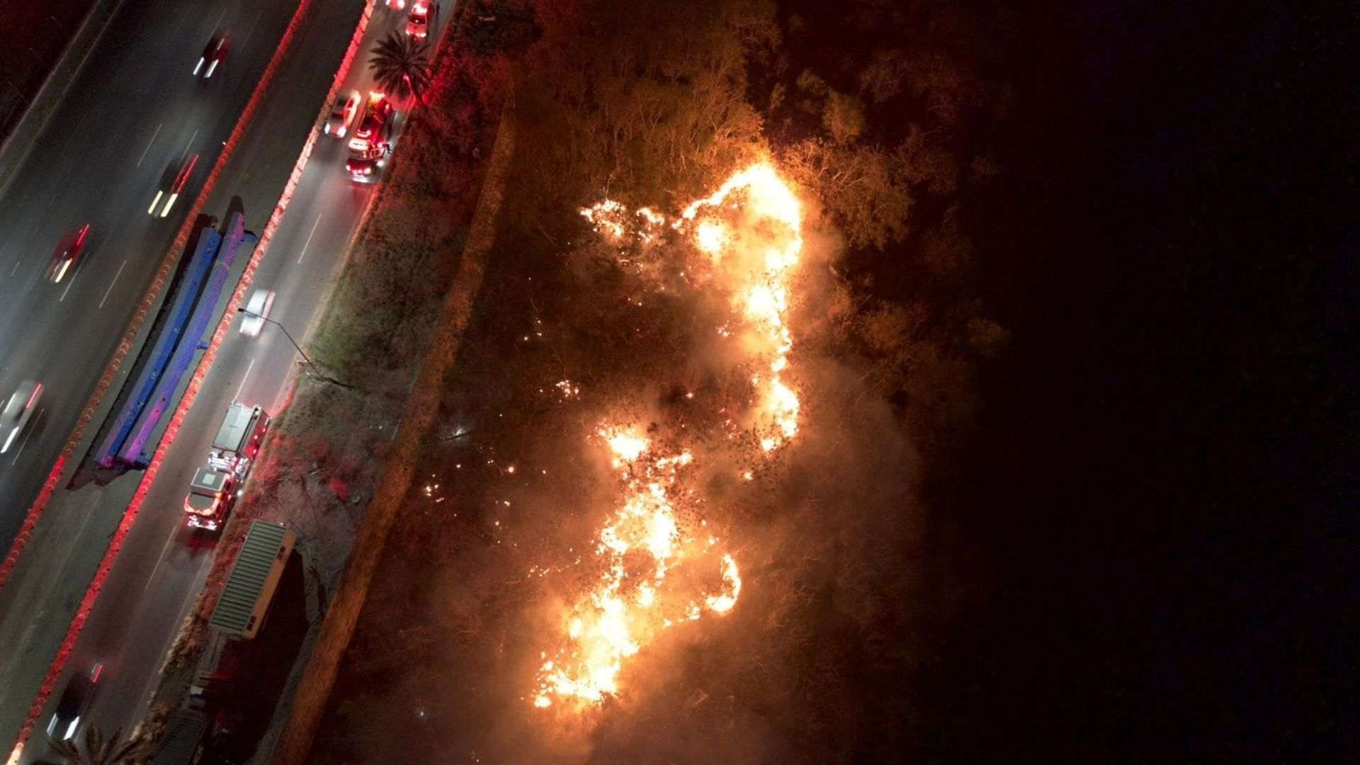 Incendio en el Lecho del Río Santa Catarina