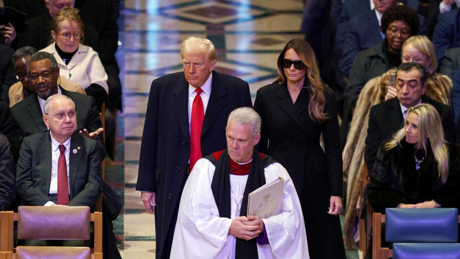 Donald y Melania Trump en la Catedral de Washington