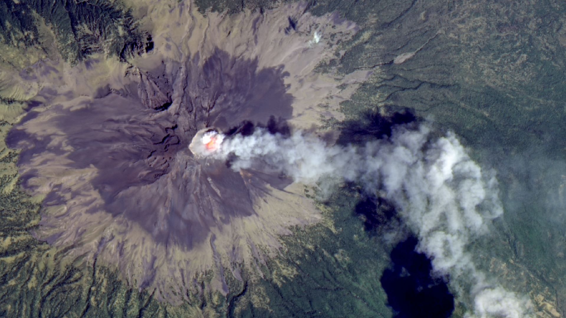 Luego de la intensa actividad volcánica del viernes, un satélite captó la magnitud de la exhalación del Popocatépetl.