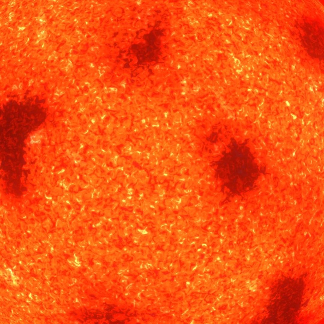 Ilustración de una llamarada solar desprendida del Sol