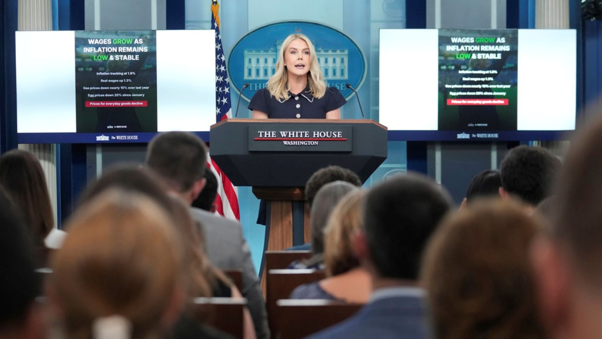 Conferencia de Karoline Leavitt, secretaria de prensa de la Casa Blanca