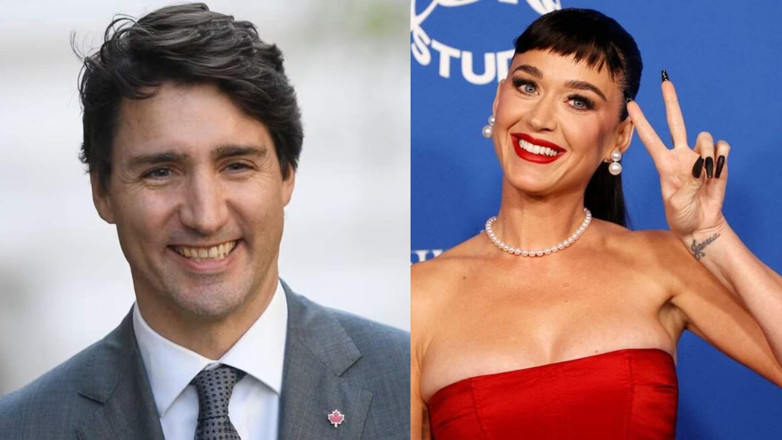Justin Trudeau y Katy Perry. Foto: AFP