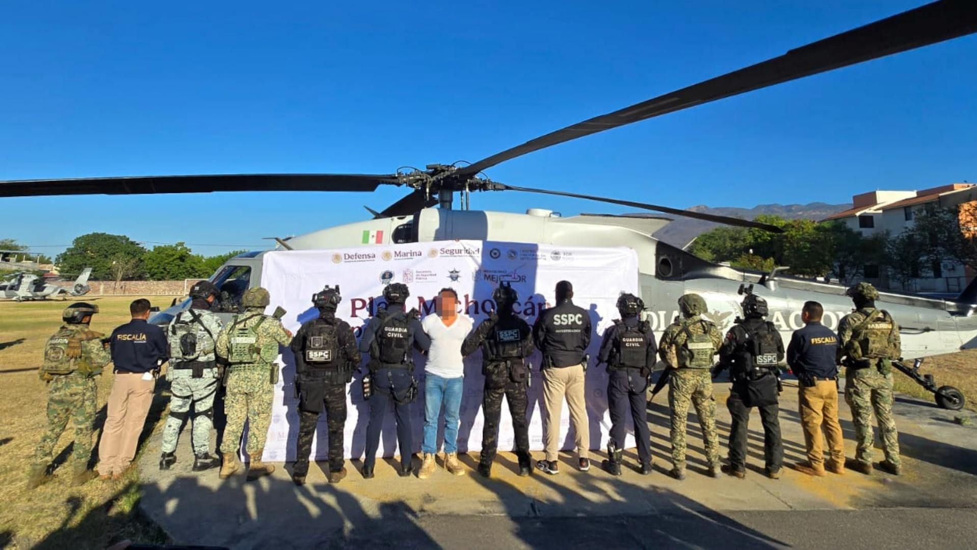 César Alejandro “N”, alias “El Botox”, fue detenido en Michoacán. Foto: Gabinete de Seguridad