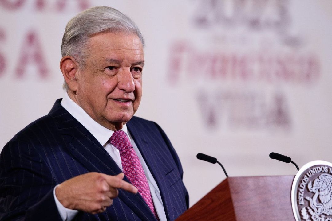 El presidente López Obrador en conferencia mañanera