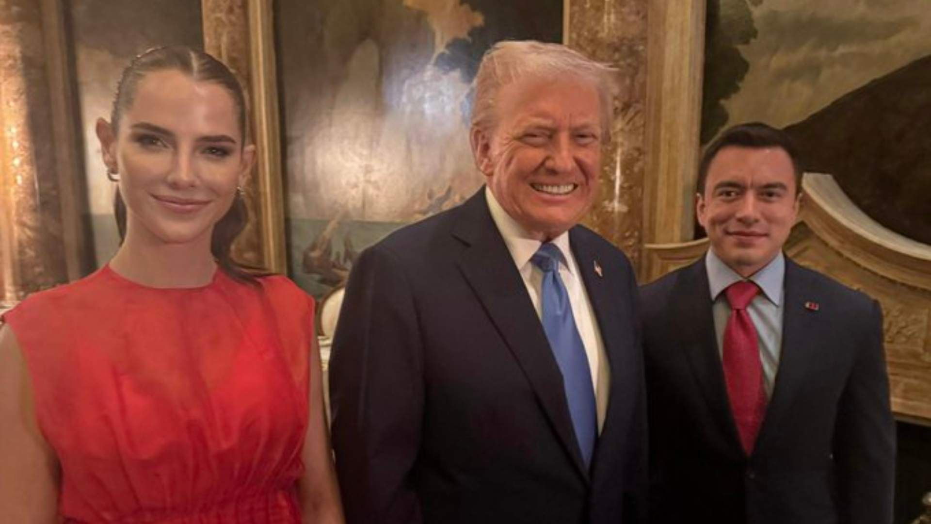 Donald Trump se Reúne con el Presidente Ecuatoriano Daniel Naboa en Florida