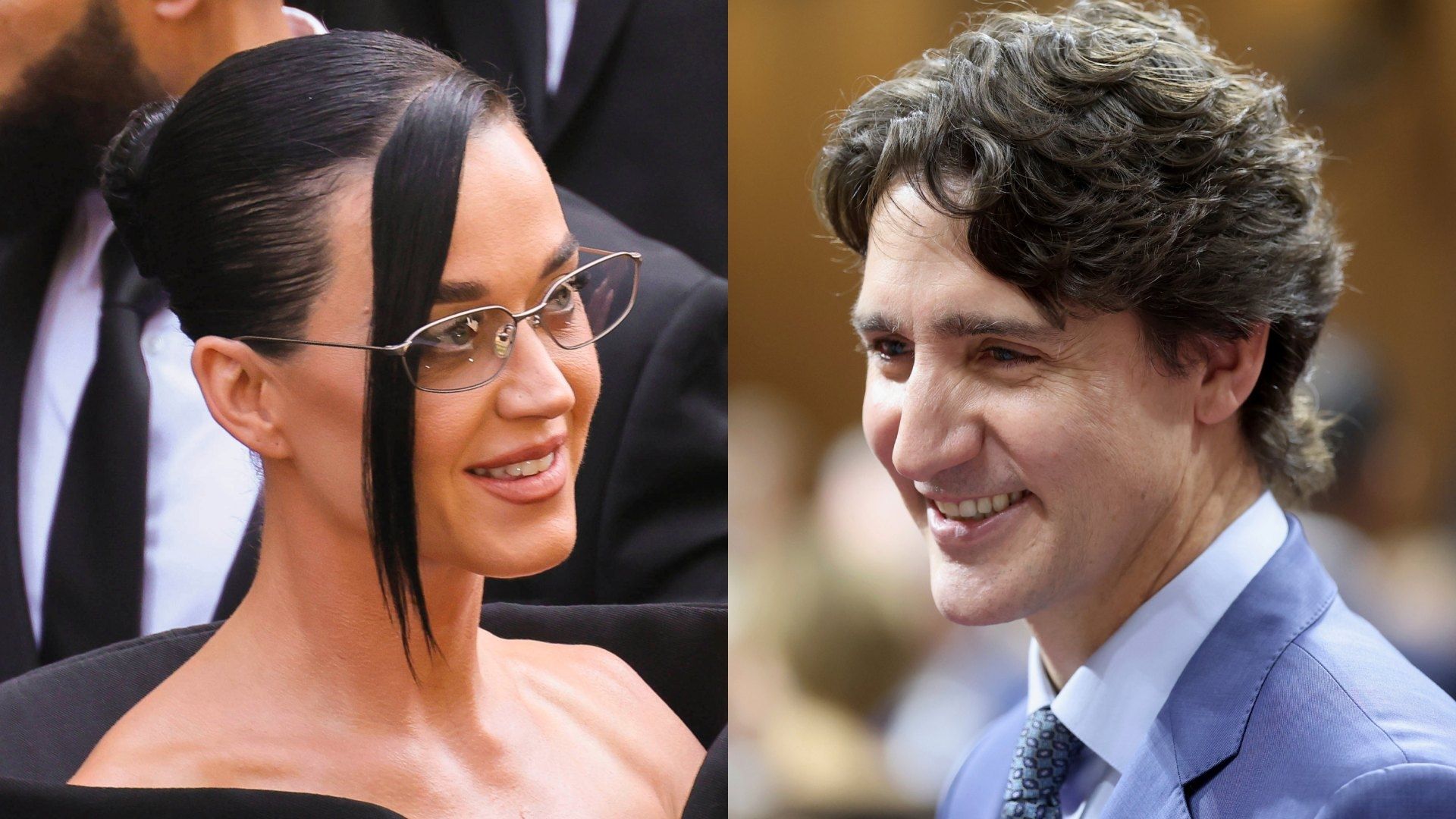 Fotos de retratos de Katy Perry y Justin Trudeau