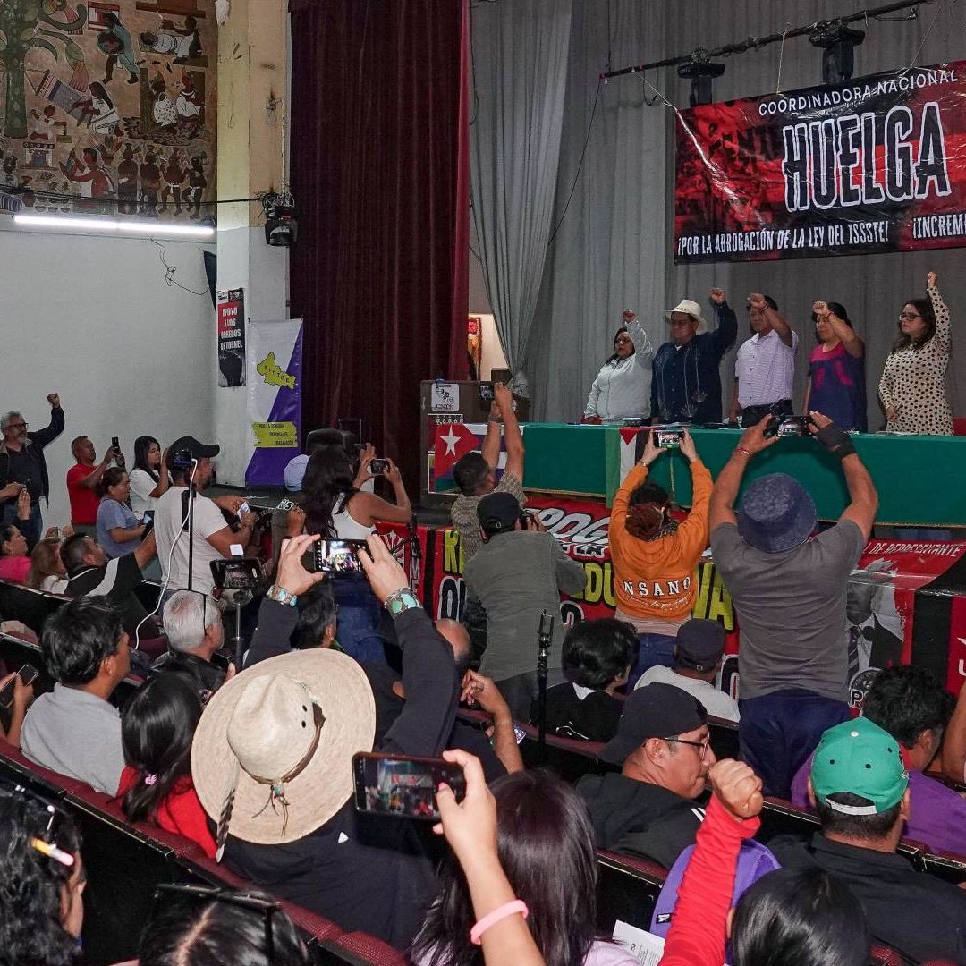 Foro en la sede de la CNTE en Ciudad de México el 6 de junio de 2026. Foto: Cuartoscuro