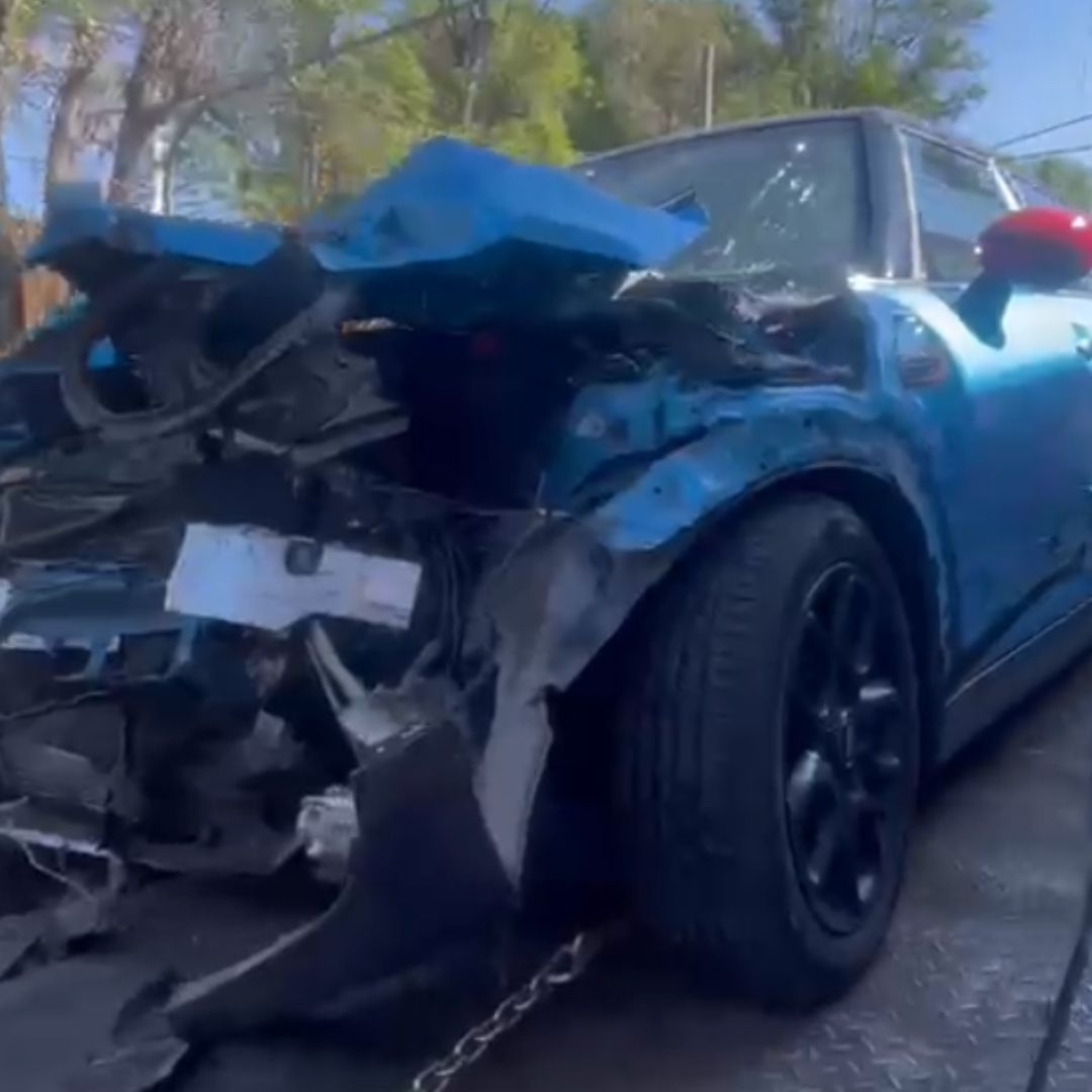Choque mini cooper y microbús en Puebla.
