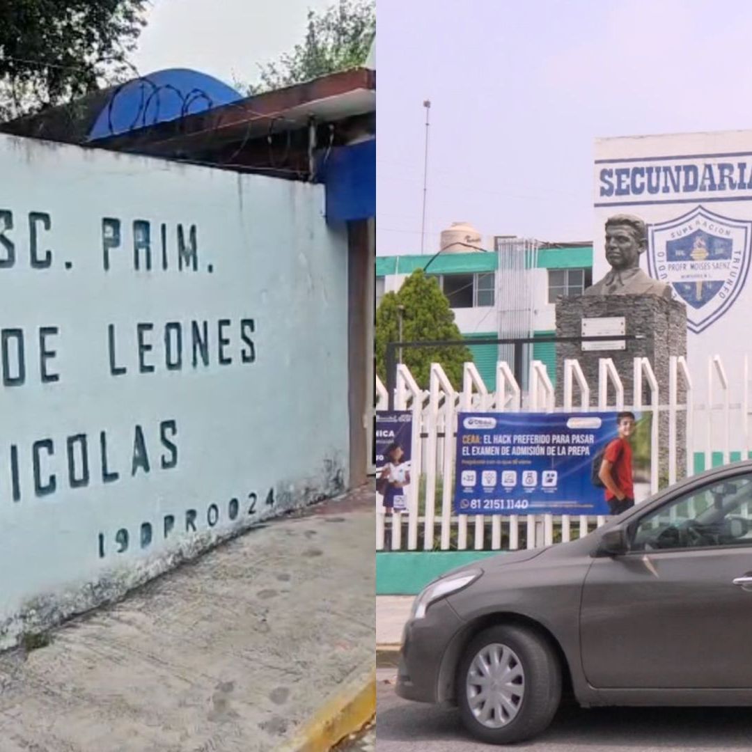 Fachada de Escuela Primaria Club de Leones San Nicolás y Secundaria No. 10 en Monterrey