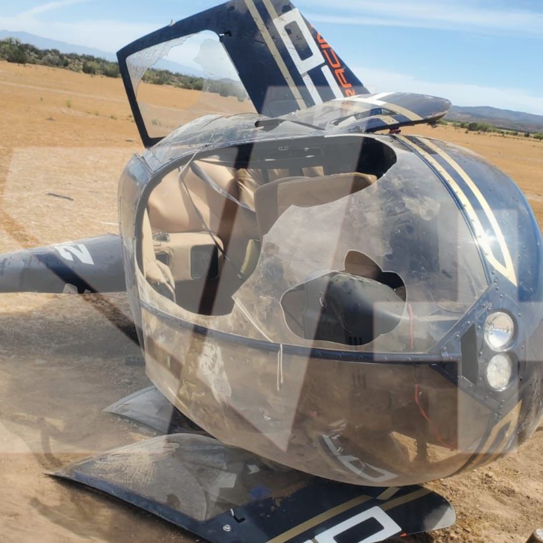 Se desploma helicóptero en competencia de Ensenada